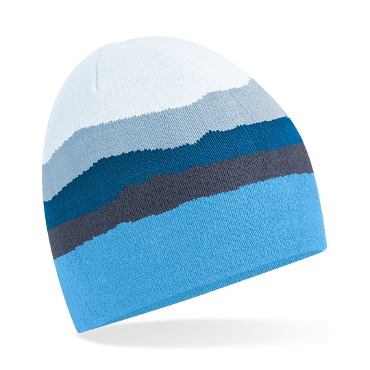 Czapka Dzianinowa z Recyklingu z Gorskim Wzorem CB394R - Glacier Peaks