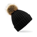 Czapka Unisex Dzianinowa z Pomponem CB412 - Black