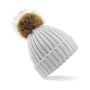 Czapka Unisex Dzianinowa z Pomponem CB412 - Light Grey