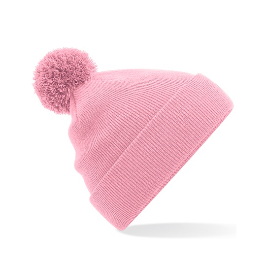 Czapka Dziecieca z Pomponem Akrylowa Dwuwarstwowa CB426B - Dusky Pink