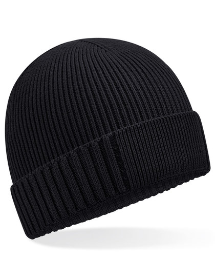 Czapka Z Wywijanym Brzegiem Bawełna Organiczna Oddychająca CB438N - Black