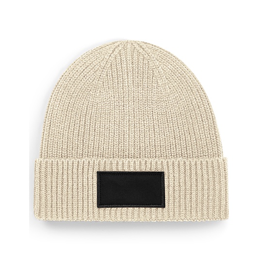 Czapka Beanie Recykling CB442R - Oatmeal & Black
