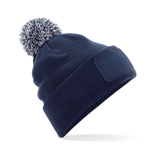 Czapka z Pomponem Dwuwarstwowa Akrylowa CB443 - French Navy & Light Grey