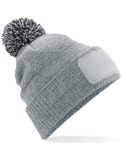 Czapka z Pomponem Dwuwarstwowa Akrylowa CB443 - Heather Grey & Black