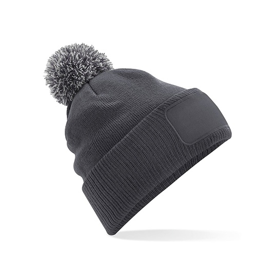 Czapka z Pomponem Dwuwarstwowa Akrylowa CB443 - Graphite Grey & Light Grey