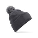 Czapka z Pomponem Dwuwarstwowa Akrylowa CB443 - Graphite Grey & Light Grey