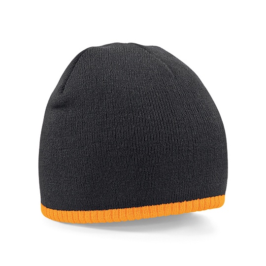 Dwuwarstwowa czapka pull-on CB44C - Black & Fluorescent Orange