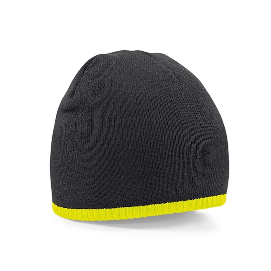 Dwuwarstwowa czapka pull-on CB44C - Black & Fluorescent Yellow