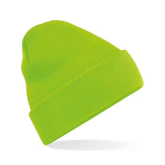 Czapka dzianinowa z wywinięciem CB45 - Fluorescent Green