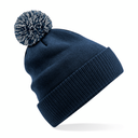 Czapka Dwuwarstwowa Akrylowa z Pomponem CB450 - French Navy & Light Grey