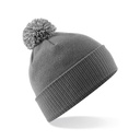 Czapka Dwuwarstwowa Akrylowa z Pomponem CB450 - Graphite Grey & Light Grey