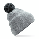 Czapka Dwuwarstwowa Akrylowa z Pomponem CB450 - Heather Grey & Black