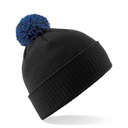 Czapka Dwuwarstwowa Akrylowa z Pomponem CB450 - Black & Bright Royal