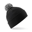 Czapka Dwuwarstwowa Akrylowa z Pomponem CB450 - Black & White