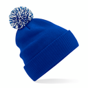 Czapka Dwuwarstwowa Akrylowa z Pomponem CB450 - Bright Royal & White