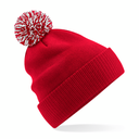 Czapka Dwuwarstwowa Akrylowa z Pomponem CB450 - Classic Red & White