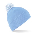 Czapka Dwuwarstwowa Akrylowa z Pomponem CB450 - Sky Blue & White