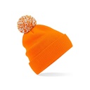 Czapka Dwuwarstwowa Akrylowa z Pomponem CB450 - Orange & White