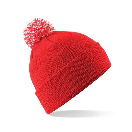 Czapka Dziecieca Akrylowa CB450B - Bright Red & Off White