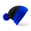 Dwukolorowa czapka z pomponem CB451 - Black & Bright Royal