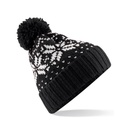 Czapka Klasyczna Akrylowa Wzor Fair Isle CB456 - Black & White