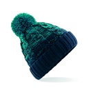 Czapka Ombre Dzianina Warkoczowa z Pomponem CB459 - Teal & French Navy