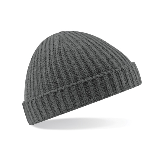 Czapka Beanie Akryl Soft-Touch Prążkowana CB460 - Smoke Grey