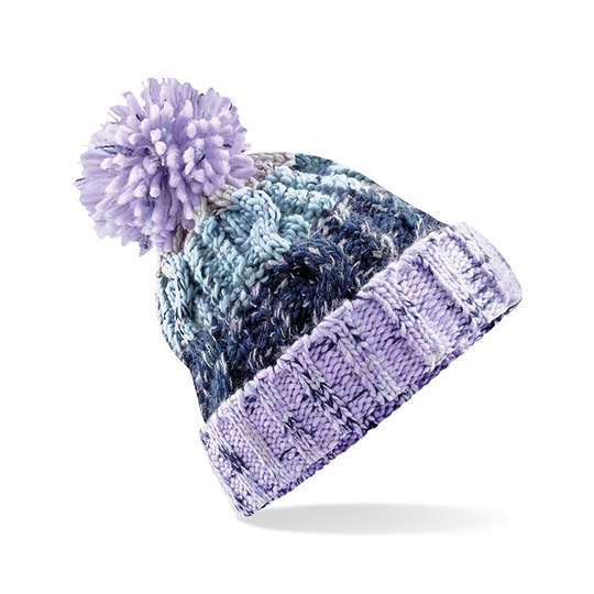 Czapka Dzianinowa z Pomponem Akrylowa Warkoczowa CB486 - Lavender Fizz