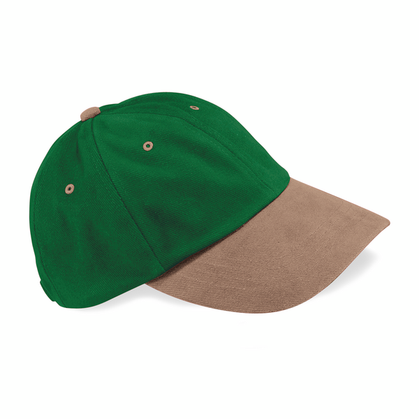 Czapka bawelniana 6-panelowa CB57 - Forest Green & Taupe