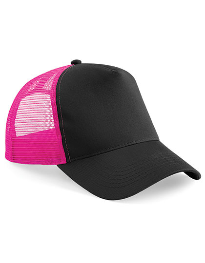 Czapka Trucker Snapback 5-Panelowa z Siatka CB640 - Black & Fuchsia