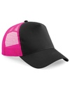Czapka Trucker Snapback 5-Panelowa z Siatka CB640 - Black & Fuchsia