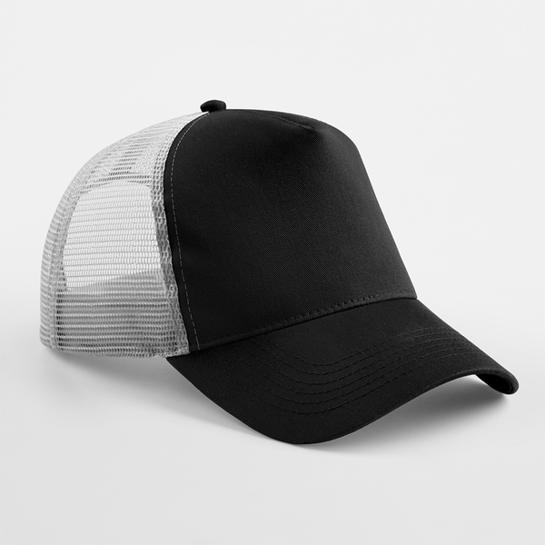 Czapka Trucker Snapback 5-Panelowa z Siatką CB640 - Black & Light Grey