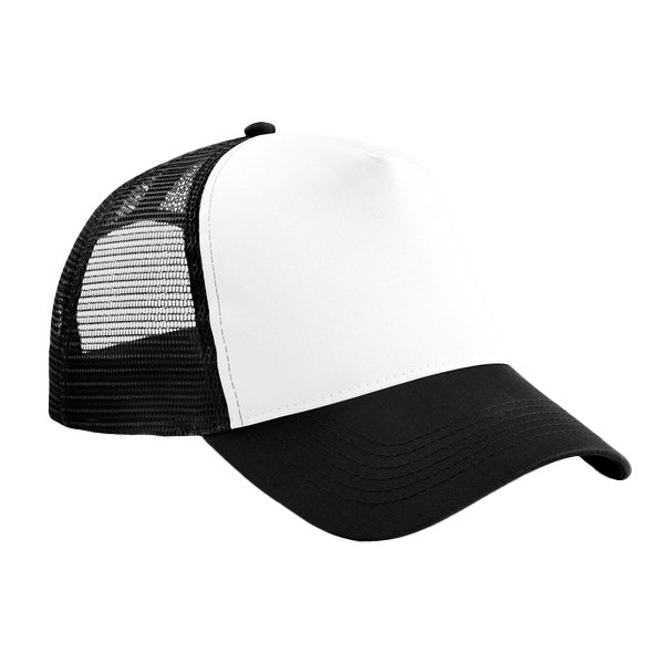 Czapka Trucker Snapback 5-Panelowa z Siatką CB640 - Black & White