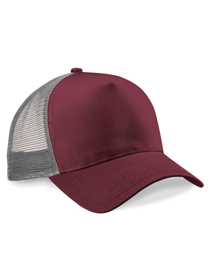 Czapka Trucker Snapback 5-Panelowa z Siatka CB640 - Burgundy & Light Grey