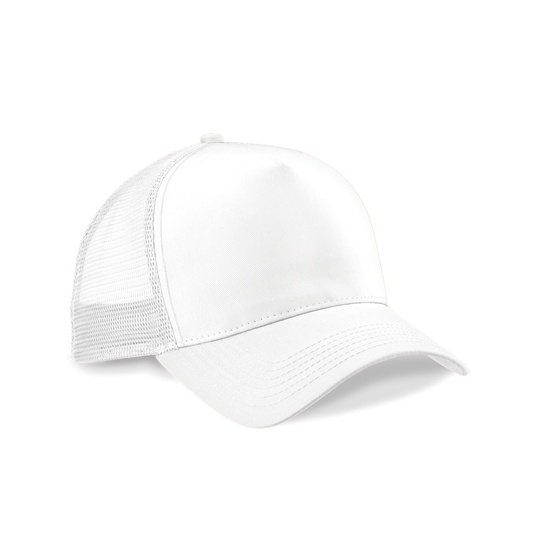 Czapka Trucker Snapback 5-Panelowa z Siatką CB640 - White & White
