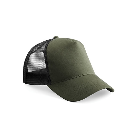 Czapka Trucker Snapback 5-Panelowa z Siatka CB640 - Olive Green & Black