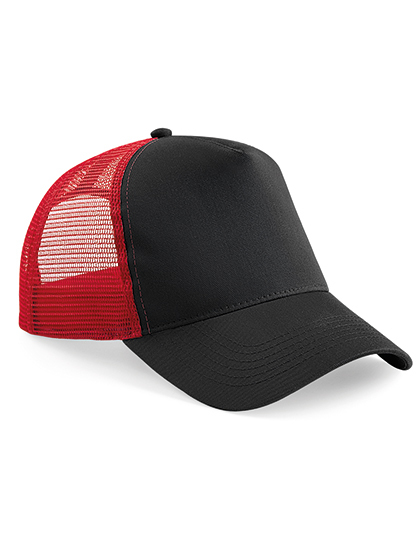 Czapka Trucker Snapback 5-Panelowa z Siatka CB640 - Black & Classic Red