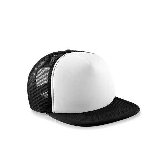 Czapka Trucker Poliester 5 Paneli CB645 - Black & White
