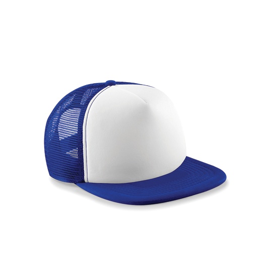 Czapka Trucker Poliester 5 Paneli CB645 - Bright Royal & White