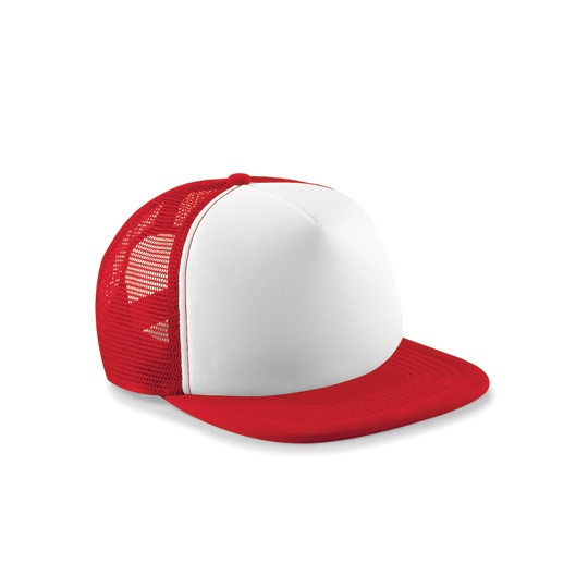 Czapka Trucker Poliester 5 Paneli CB645 - Classic Red & White