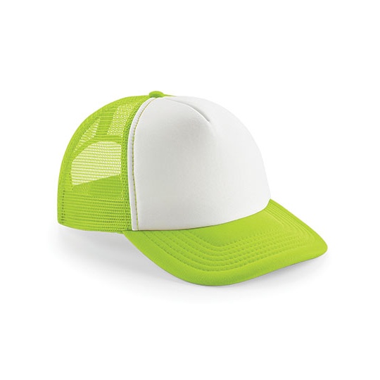 Czapka Trucker Poliester 5 Paneli CB645 - Lime Green & White