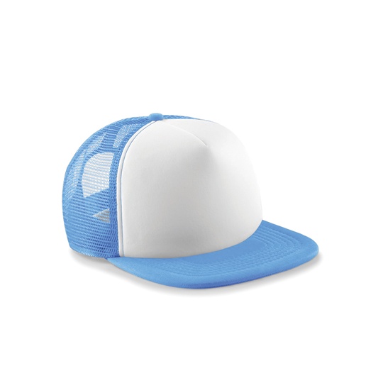 Czapka Trucker Poliester 5 Paneli CB645 - Sky Blue & White
