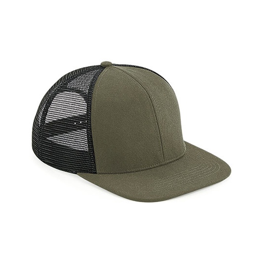 Czapka Truckerka 6 panelowa Poliester Twill Siatka CB664 - Olive Green & Black
