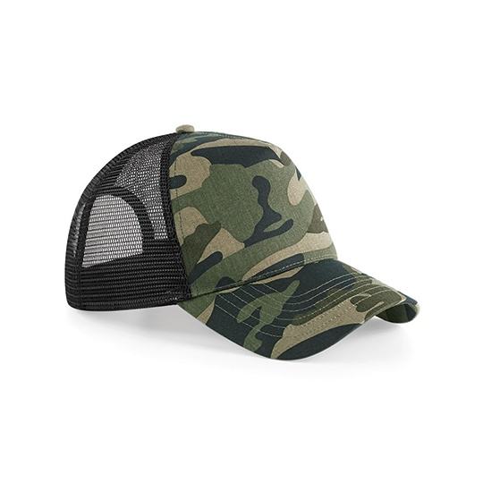 Czapka Truckerka Moro Bawelna Poliester CB694 - Jungle Camo & Black