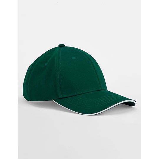 Czapka 6-panelowa Bawelna Organiczna CB820C - Bottle Green & White