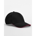Czapka 5 Panelowa Bawelna Organiczna CB825C - Black & Classic Red