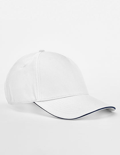 Czapka 5 Panelowa Bawełna Organiczna CB825C - White & French Navy