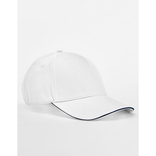 Czapka 5 Panelowa Bawelna Organiczna CB825C - White & French Navy