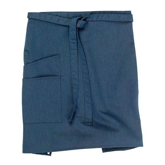 Fartuch kelnerski melanzowy z kieszenia CGW1272 - Blue Melange
