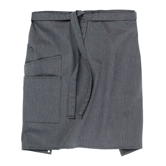 Fartuch kelnerski melanzowy z kieszenia CGW1272 - Grey Melange